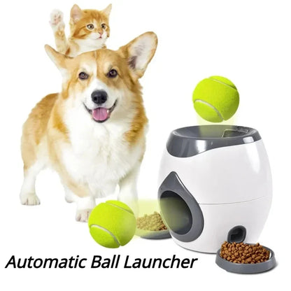 Automatic Ball Launcher for Dog Toy, Interactive Tennis Ball Launcher Machine for Medium Dogs, Interactive Training Smart Feeder