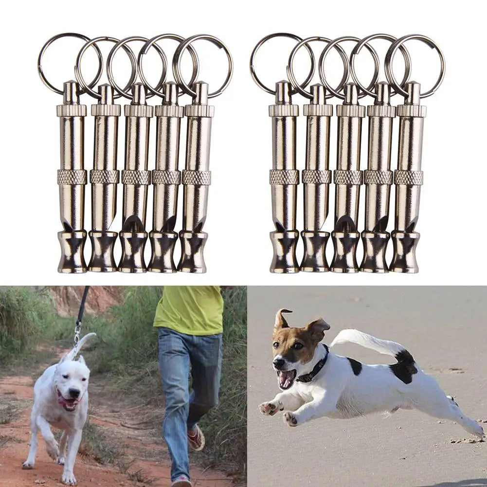 1Pc Silver/Black Two-Tone Ultrasonic Flute Dog Whistles for Training Sound Whistle Supersonic Obedience Pet Puppy Dog Whistles