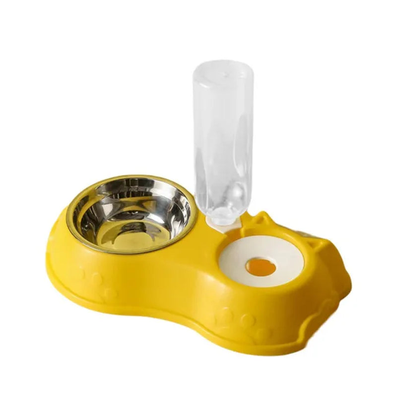 3 in 1 Stainless Steel Pet Dog Feeder Bowl with Dog Water Bottle Cat Automatic Drinking Cat Food Bowl Pet Feeder