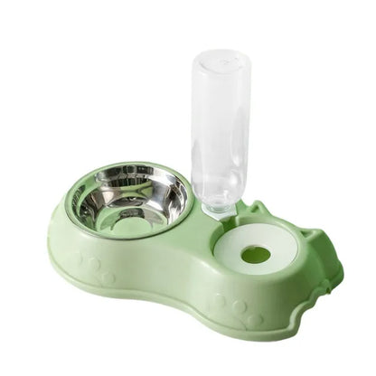 3 in 1 Stainless Steel Pet Dog Feeder Bowl with Dog Water Bottle Cat Automatic Drinking Cat Food Bowl Pet Feeder