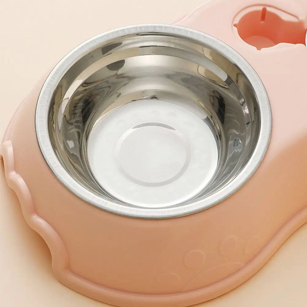 3 in 1 Stainless Steel Pet Dog Feeder Bowl with Dog Water Bottle Cat Automatic Drinking Cat Food Bowl Pet Feeder