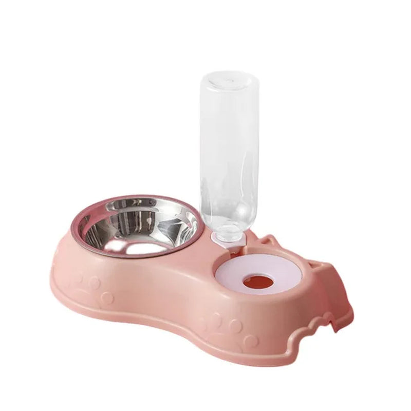 3 in 1 Stainless Steel Pet Dog Feeder Bowl with Dog Water Bottle Cat Automatic Drinking Cat Food Bowl Pet Feeder