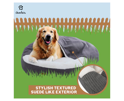 Charlie'S Large Hooded Pet Nest - Charcoal