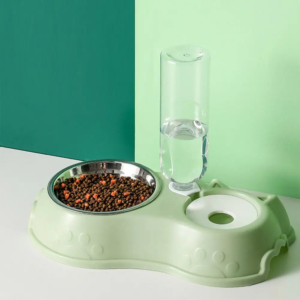 3 in 1 Stainless Steel Pet Dog Feeder Bowl with Dog Water Bottle Cat Automatic Drinking Cat Food Bowl Pet Feeder